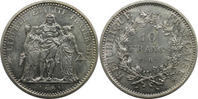 Europäische Münzen und Medaillen, Frankreich / France. Herkulesgruppe. 10 Francs 1967. 25,0 g. 0.900 Silber. 0.72 OZ. KM 932. Stempelglanz
