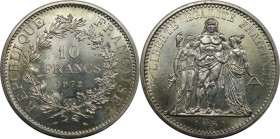 Europäische Münzen und Medaillen, Frankreich / France. Herkulesgruppe. 10 Francs 1972. 25,0 g. 0.900 Silber. 0.72 OZ. KM 932. Fast Stempelglanz. Kl.Kr...