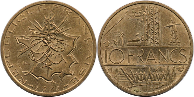 Europäische Münzen und Medaillen, Frankreich / France. 10 Francs 1978. Kupfer-Al...