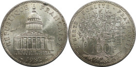 Europäische Münzen und Medaillen, Frankreich / France. Pantheon, Paris. 100 Francs 1982. 15,0 g. 0.900 Silber. 0.43 OZ. KM 951.1. Fast Stempelglanz. K...