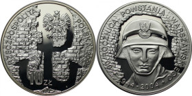 Europäische Münzen und Medaillen, Polen / Poland. 60 Jahre Warschauer Aufstand. 10 Zlotych 2004. 14,14 g. 0.925 Silber. 0.42 OZ. KM Y# 497. Polierte P...
