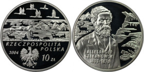 Europäische Münzen und Medaillen, Polen / Poland. Entdeckungsreisender Geologe Czekanowski. 10 Zlotych 2004. 14,14 g. 0.925 Silber. 0.42 OZ. KM Y# 506...