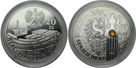 Europäische Münzen und Medaillen, Polen / Poland. Polnischer Senat mit Bernstein. 20 Zlotych 2004. 28,28 g. 0.925 Silber. 0.84 OZ. KM Y# 504. Stempelg...