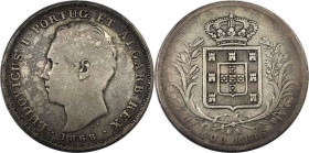 Europäische Münzen und Medaillen, Portugal. Luis I. 500 Reis 1868. Silber. 12,40 g. KM 509. Schön-sehr schön