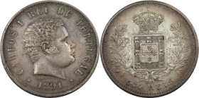 Europäische Münzen und Medaillen, Portugal. Carlos I. 500 Reis 1891. 12,50 g. 0.917 Silber. 0.37 OZ. KM 535. Fast Vorzüglich