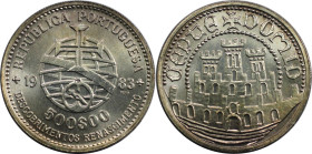 Europäische Münzen und Medaillen, Portugal. XVII. Europäische Kunstausstellung. 500 Escudos 1983. 7,0 g. 0.835 Silber. 0.19 OZ. KM 620. Stempelglanz...
