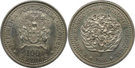 Europäische Münzen und Medaillen, Portugal. 10 Jahre Autonomie der Azoren. 100 Escudos 1986. Kupfer-Nickel. KM 45. Stempelglanz