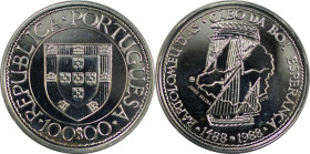 Europäische Münzen und Medaillen, Portugal. Bartolomeu Dias. 100 Escudos 1988. 16,50 g. 0.925 Silber. 0.49 OZ. KM 642a. Polierte Platte