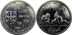 Europäische Münzen und Medaillen, Portugal. 400. Jahrestag - Tod von Luis Frois. 200 Escudos 1997. 26,50 g. 0.925 Silber. 0.79 OZ. KM 698a. Polierte P...