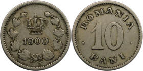 Europäische Münzen und Medaillen, Rumänien / Romania. Karl I. 10 Bani 1900. Kupfer-Nickel. KM 29. Sehr schön