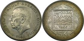 Europäische Münzen und Medaillen, Schweden / Sweden. Gustav VI. Adolf (1950-1973). 5 Kronen 1966. Auf den 100. Verfassungstag. 18,0 g. 0.400 Silber. 0...