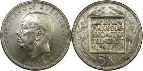 Europäische Münzen und Medaillen, Schweden / Sweden. Gustav VI. Adolf (1950-1973). 5 Kronor 1966. Auf den 100. Verfassungstag. 18,0 g. 0.400 Silber. 0...