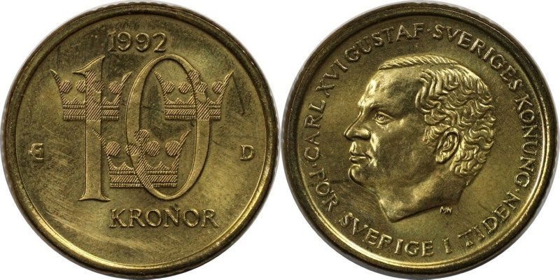 Europäische Münzen und Medaillen, Schweden / Sweden. Carl XVI. Gustaf. 10 Kronor...