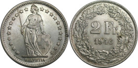Europäische Münzen und Medaillen, Schweiz / Switzerland. Helvetia. 2 Franken 1946 B. Silber. KM 21. Sehr schön+