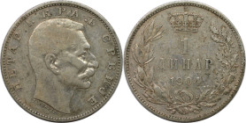 Europäische Münzen und Medaillen, Serbien / Serbia. Peter I. 1 Dinar 1904. Silber. KM 25.1. Sehr schön-vorzüglich