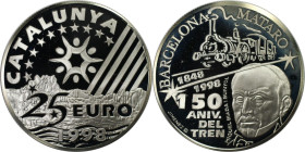Europäische Münzen und Medaillen, Spanien / Spain. Katalonien CATALUNYA. BARCELONA 150 JAHRESTAG "MATARO". Medaille "25 Euro" 1998, Silber. Polierte P...