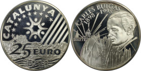 Europäische Münzen und Medaillen, Spanien / Spain. Katalonien CATALUNYA. Carles Buigas (1898-1998). Medaille "25 Euro" 1998. 15,58 g. 0.925 Silber. St...