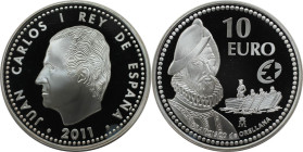 Europäische Münzen und Medaillen, Spanien / Spain. Francisco de Orellana. 10 Euro 2011. 27,0 g. 0.925 Silber. 0.8 OZ. KM 1248. Polierte Platte