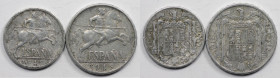 Europäische Münzen und Medaillen, Spanien / Spain, Lots und Sammlungen. 5, 10 Centimos 1945. Lot von 2 Münzen. Aluminium. Bild ansehen Lot