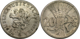 Europäische Münzen und Medaillen, Tschechoslowakei / Czechoslovakia. 20 Heller 1924. Kupfer-Nickel. KM 1. Vorzüglich