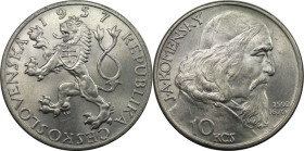 Европейские монеты и медали , Чехословакия. 10 Kronen 1957, Серебро. KM 48. Stempelglanz