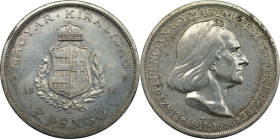 Europäische Münzen und Medaillen, Ungarn / Hungary. 2 Pengö 1936. Zum 50. Todestag von Franz Liszt. Silber. KM 515. Vorzüglich