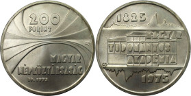 Europäische Münzen und Medaillen, Ungarn / Hungary. 150 Jahre Akademie der Wissenschaften. 200 Forint 1975, Silber. 0.58 OZ. KM 605. Stempelglanz