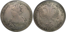 Russische Münzen und Medaillen, Katharina I. (1725-1727). 1 Rubel 1725 SPB, St. Petersburg. Silber. Bitkin 113. KM 169. NGC VF Details (Cleaned). (Bud...