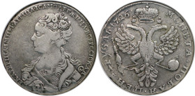 Russische Münzen und Medaillen, Katharina I. (1725-1727). 1 Rubel 1726. Silber. KM 168. Bitkin 24. Büste links. NGC VF 25 (Budanitsky Collection)