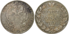 Russische Münzen und Medaillen, Nikolaus I. (1826-1855). 1 Rubel 1835 SPB NG. Silber. Bitkin 175R. Sehr schön+, kl. Kratzer