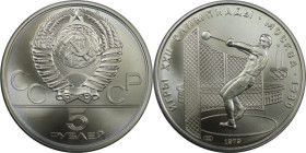 Russische Münzen und Medaillen, UdSSR und Russland. XXII. Olympische Sommerspiele, Moskau 1980 - Springreiten. 5 Rubel 1979. 16,67 g. 0.900 Silber. 0....