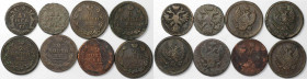 Russische Münzen und Medaillen, Lots und Samllungen Russische Münzen und Medaillen. 2 x Denga 1738-40, 6 x 2 Kopeken 1811-1817, Lot von 8 Münzen. Kupf...