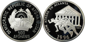 Weltmünzen und Medaillen, Afghanistan. Läufer. 500 Afghanis 1996. 20,0 g. 0.999 Silber. 0.64 OZ. KM 1023. Polierte Platte