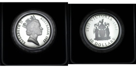 Weltmünzen und Medaillen, Australien / Australia. "Victoria". 10 Dollars 1985. 20,0 g. 0.925 Silber. 0.59 OZ. KM 85. Polierte Platte