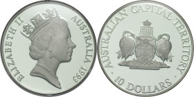 Weltmünzen und Medaillen, Australien / Australia. "Australian Capital Territory". 10 Dollars 1993. 20,0 g. 0.925 Silber. 0.59 OZ. KM 210. Polierte Pla...