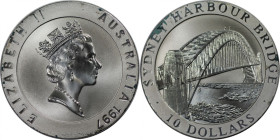 Weltmünzen und Medaillen, Australien / Australia. Sydney Harbour Bridge. 10 Dollars 1997. 20,77 g. 0.999 Silber. 0.67 OZ. KM 354. Polierte Platte