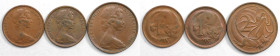 Weltmünzen und Medaillen, Australien / Australia, Lots und Sammlungen. 2 x 1 Cent 1966, 2 Cents 1967. Lot von 3 Münzen. Bronze. Bild ansehen Lot