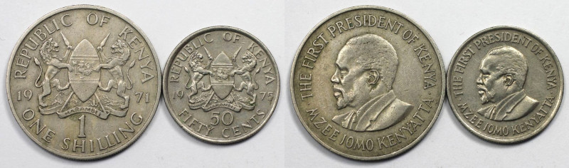 Weltmünzen und Medaillen, Kenia / Kenya, Lots und Sammlungen. 10 Cents 1975, 1 S...