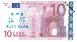 Banknoten, China. Trainings Geld voor Chinese Banken Eurobiljetten. 10 Euro. Unc