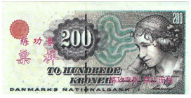 Banknoten, China. Trainings Geld voor Chinese Banken (Dänemark). 200 Kroner. Unc