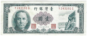 Banknoten, China (Taiwan). 1 Yuan 1961. Pick 1971a. II