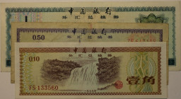 Banknoten, China. Foreign exchange certificate. 10,50 Fen, 1 Yuan 1979. I-II