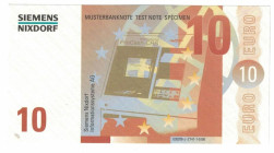 Banknoten, Deutschland / Germany. MUSTERBANKNOTE TEST NOTE SPECIMEN SIEMENS-NIXDORF. Testnote 10 Euro. UNC