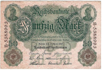 Banknoten, Deutschland / Germany. Deutsches Reich. Reichsbanknote 50 Mark 1910. Ro.42. III