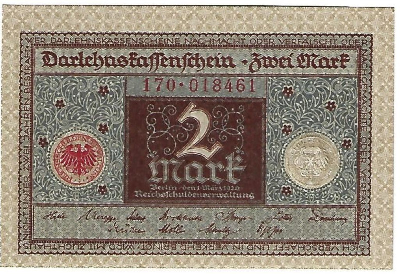 Banknoten, Deutschland / Germany. Deutsches Reich, Weimarer Republik. Darlehensk...