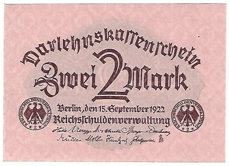 Banknoten, Deutschland / Germany. Deutsches Reich, Weimarer Republik. Darlehensk...