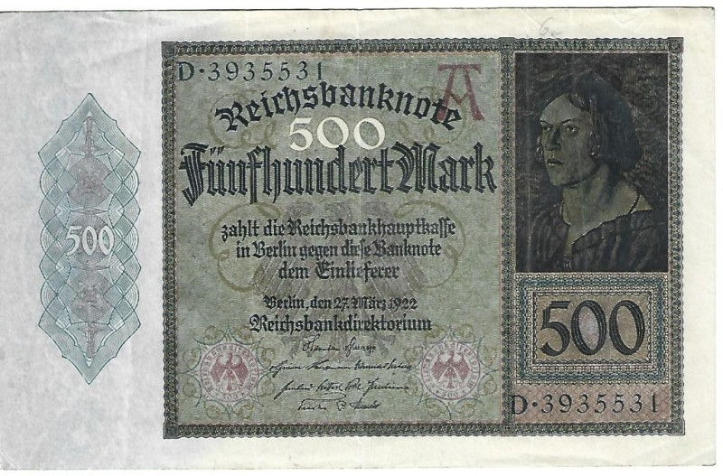 Banknoten, Deutschland / Germany. Deutsches Reich, Weimarer Republik. Reichsbank...