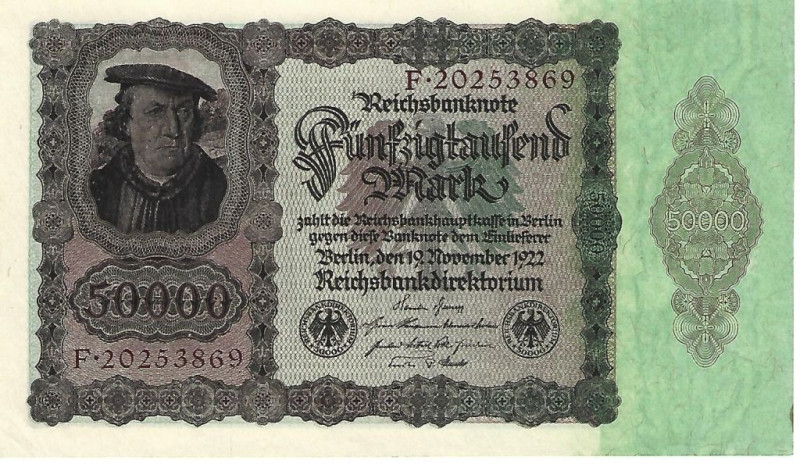 Banknoten, Deutschland / Germany. Deutsches Reich, Weimarer Republik. Reichsbank...