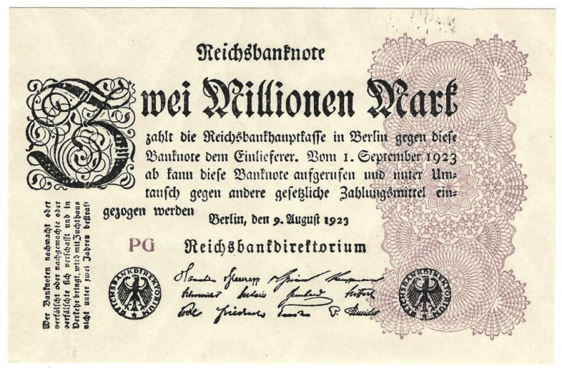 Banknoten, Deutschland / Germany. Deutsches Reich, Weimarer Republik. Reichsbank...