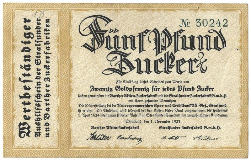 Banknoten, Deutschland / Germany. Deutsches Reich, Mecklenburg-Vorpommern. 5 Pfu...